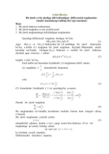 MA’ruza  Bir jinsli va bir jinsliga olib kelinadigan differensia