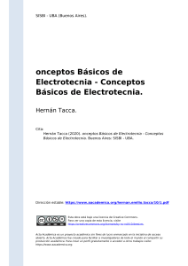 Conceptos Básicos de Electrotecnia - Hernán Tacca (2020). onceptos Básicos de Electrotecnia