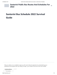 Santorini Bus Schedule 2022 Survival Guide - Santorini Bus Timetables