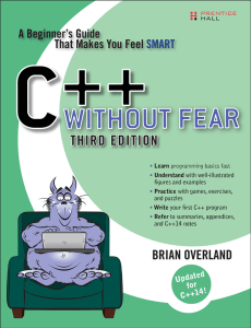 C++ Without Fear A Beginners Guide That Makes You Feel Smart [2015] Brian Overland