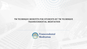 Benefits for Students by TM Technique - Transcendental Meditation