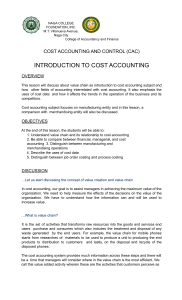 LH 01 CAC Introduction to Cost Accounting