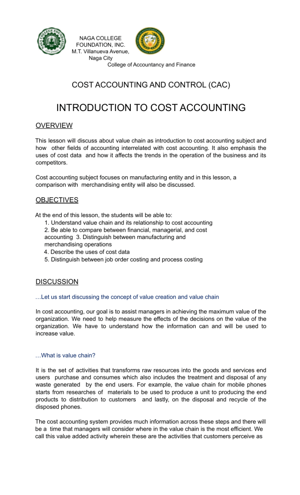 research papers for cost accounting