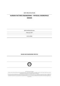 HUMAN FACTORS ENGINEERING – WORKSPACE DESIGN