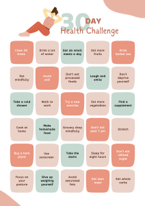 Orange Green Playful Illustration Healthy Challenge Planner