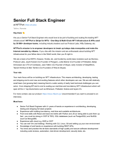 Senior Full Stack Engineer