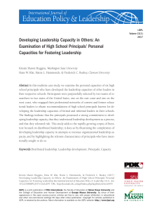 Developiong Leadership Capacity in Others