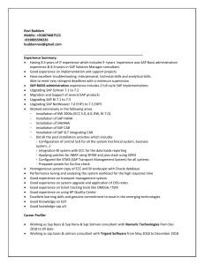 opportunity in SAP BASIS HANA Administration & Solman