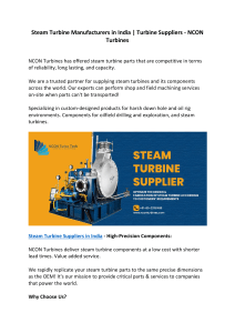 Steam Turbine Manufacturing Companies NCON
