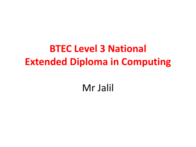 Extended Diploma BTEC
