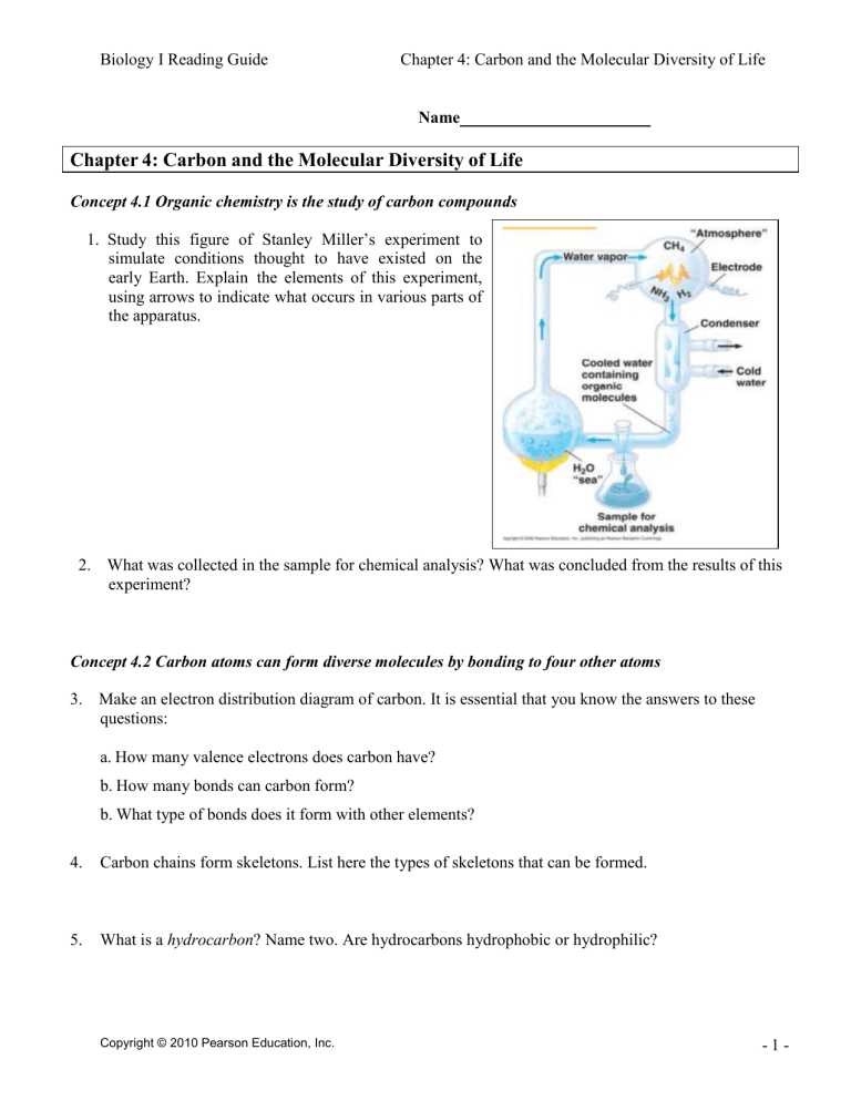 Chapter 4 Study Guide Chapter 4 Study Guide