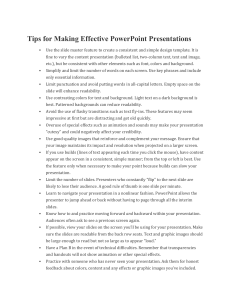 Tips for Making Effective PowerPoint Presentations