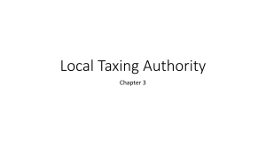 Part I. Chapter 3 Local Taxing Authority