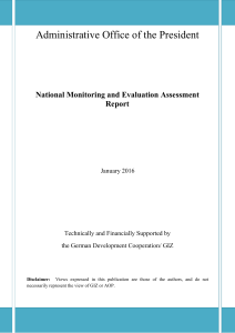 2016 Final Report Monitoring and Evaluation Assessment Afghanistan