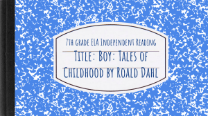 Boy by Roald Dahl TpT - Listed on TpT - Do Not Delete