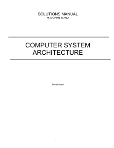 SOLUTIONS MANUAL COMPUTER SYSTEM ARCHITE