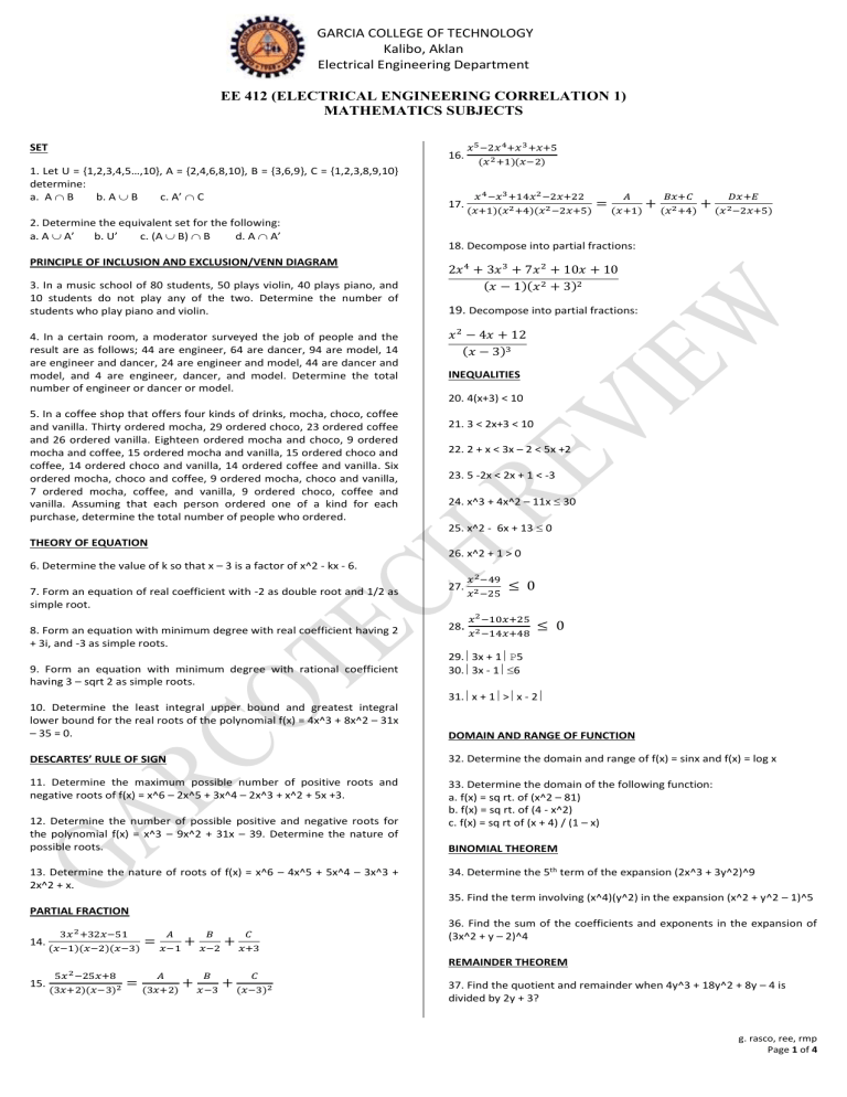 Algebra 1