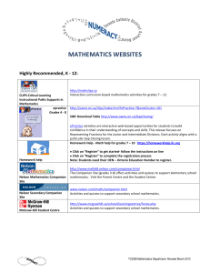 MATHEMATICS WEBSITES nat Math Websites For k 12 2012