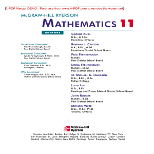 McGraw Hill Ryerson Textbook Advanced Functions   