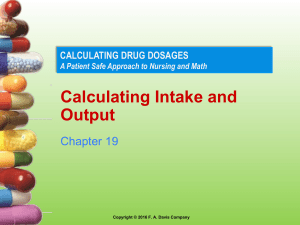 (3)Calculating Intake and Output