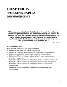 Chapter 4 - Working Capital Managementt