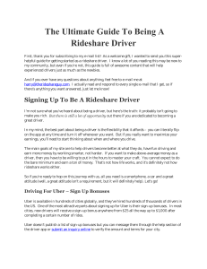The Ultimate Guide To Being A Rideshare Driver 11.16