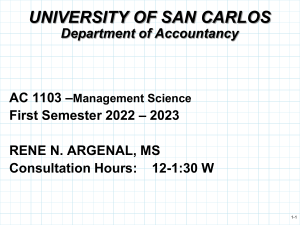 Management Science Presentation: Quantitative Analysis