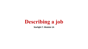 Describing a job