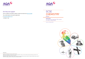 AQA GCSE Chemistry Specifications
