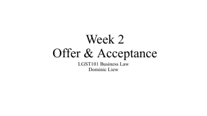 LGST101 Week 2 (Offer and Acceptance)