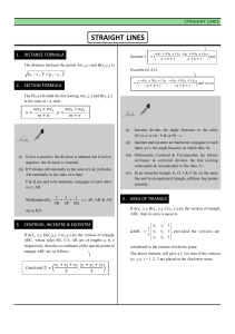Class 11 Maths Revision Notes Straight Lines - Copy