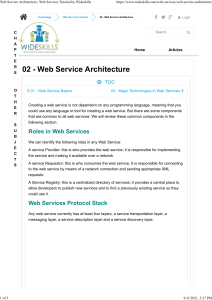 Web Service Architecture Web Services Tutorial by Wideskills