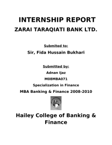 ZTBL Internship report by adnan ijaz