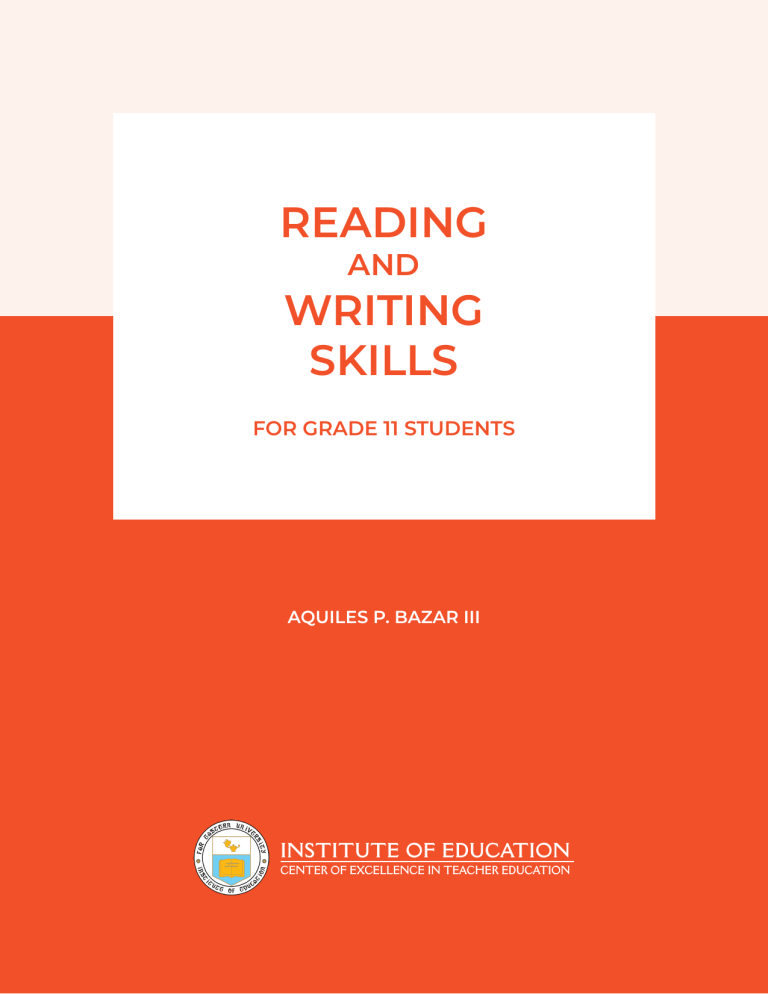 Grade 11 Reading And Writing Skills