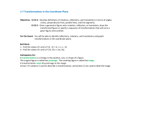 1-7 Transformations in the Coordinate Plane