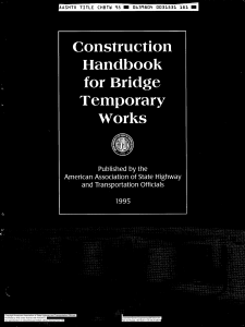 AASHTO 95 CONSTRUCTION HANDBOOK FOR BRIDGE TEMPORARY WORKS 1995