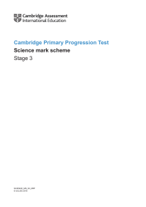 2018 Cambridge Primary Progression Test Science Stage 3 MS tcm142-430090