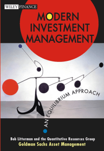 Modern investment management  an equilibrium approach