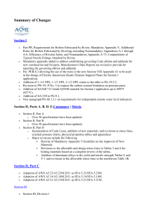 ASME BPVC (2013)   Summary of Changes