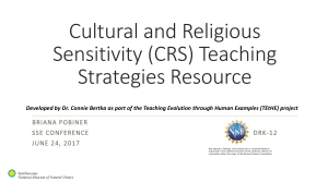 Pobiner 2017 SSE Cultural and Religious Sensitivity Teaching Strategies Resource