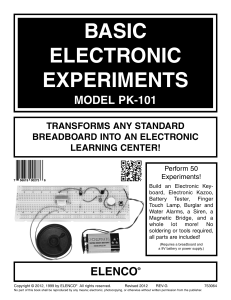 Basic Electronics Experiments Manual PK-101