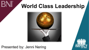 world class leadership -ppt presentation