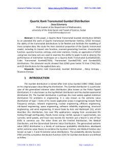 Quartic Rank Transmuted Gumbel Distribution