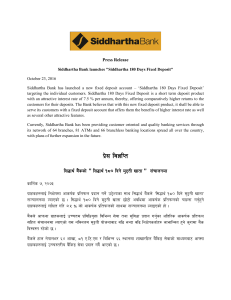 Siddhartha 180 Days Fixed Deposit