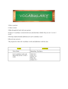 Vocabulary Activity 