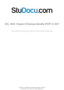 Employee Benefits: Solutions Manual - Intermediate Accounting