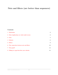 Nets and Filters in Topology: Lecture Notes