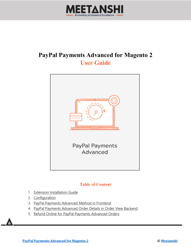 Magento 2 PayPal Payments Advanced