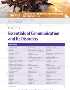 Fogle, P.T. Essentials of communication sciences & disorders  CH1