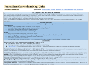 Journalism Curriculum Maps Units 1-4